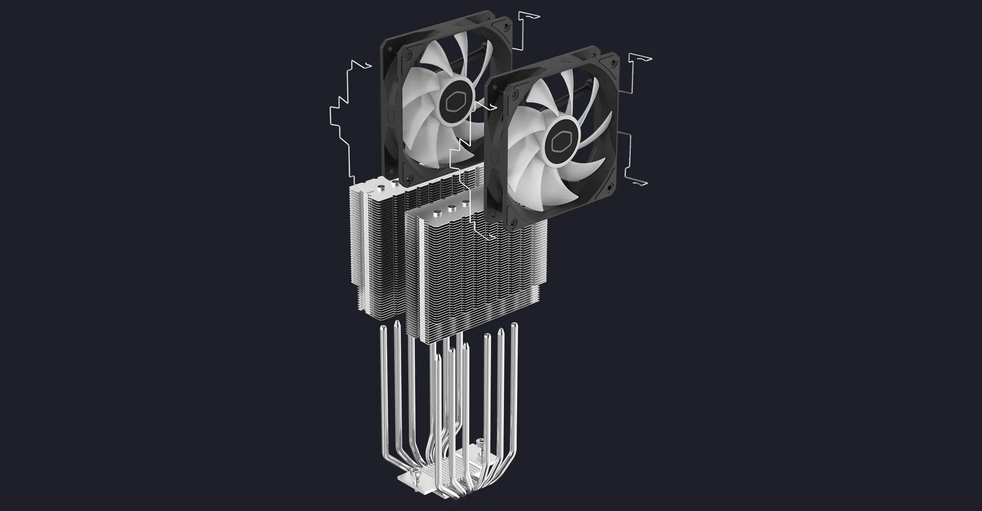 Cooler Master Hyper 620s Dual Fan Dual Tower Air Cooler - Image 5