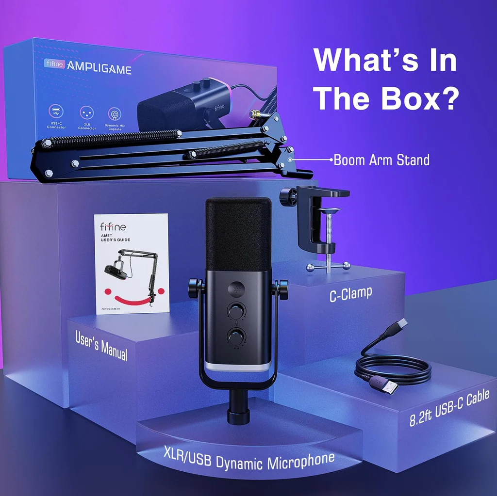 FIFINE AmpliGame AM8 Dynamic Microphone 5