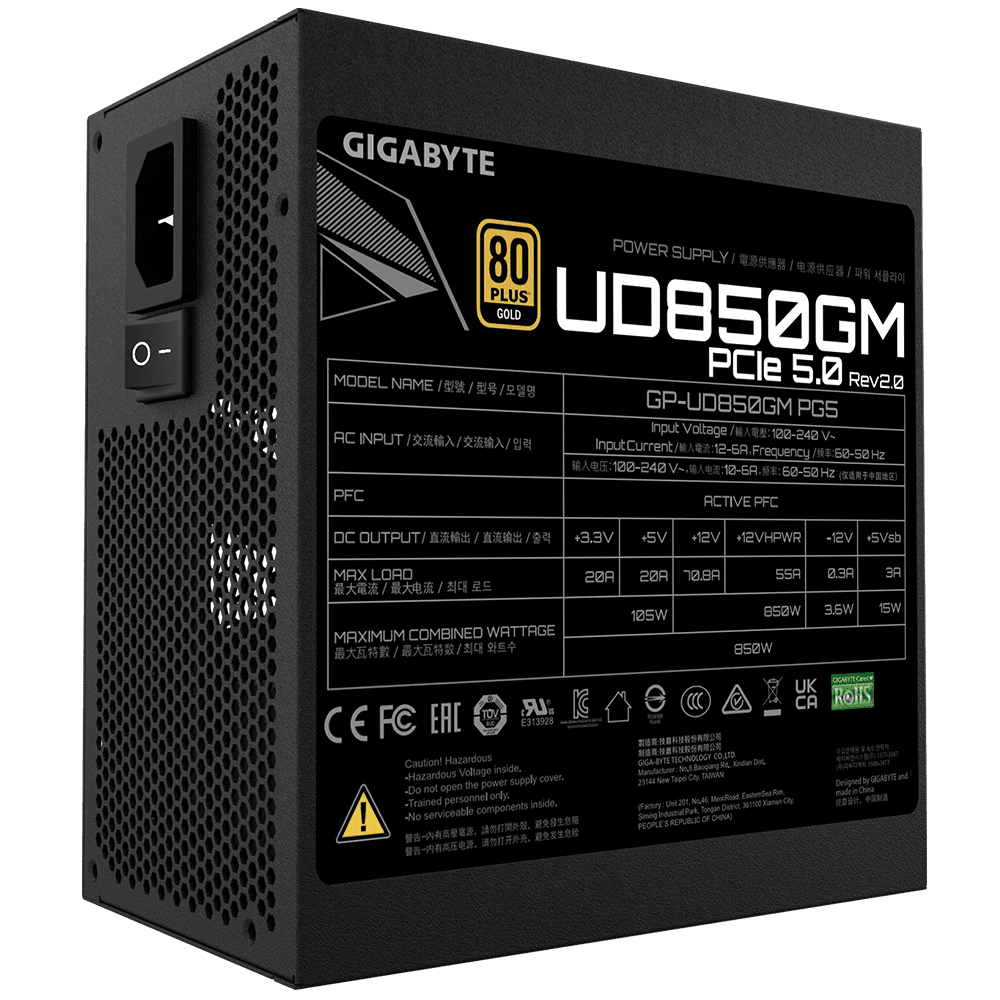 Gigabyte 850W PCIe 5 UD850GM SMPS 5