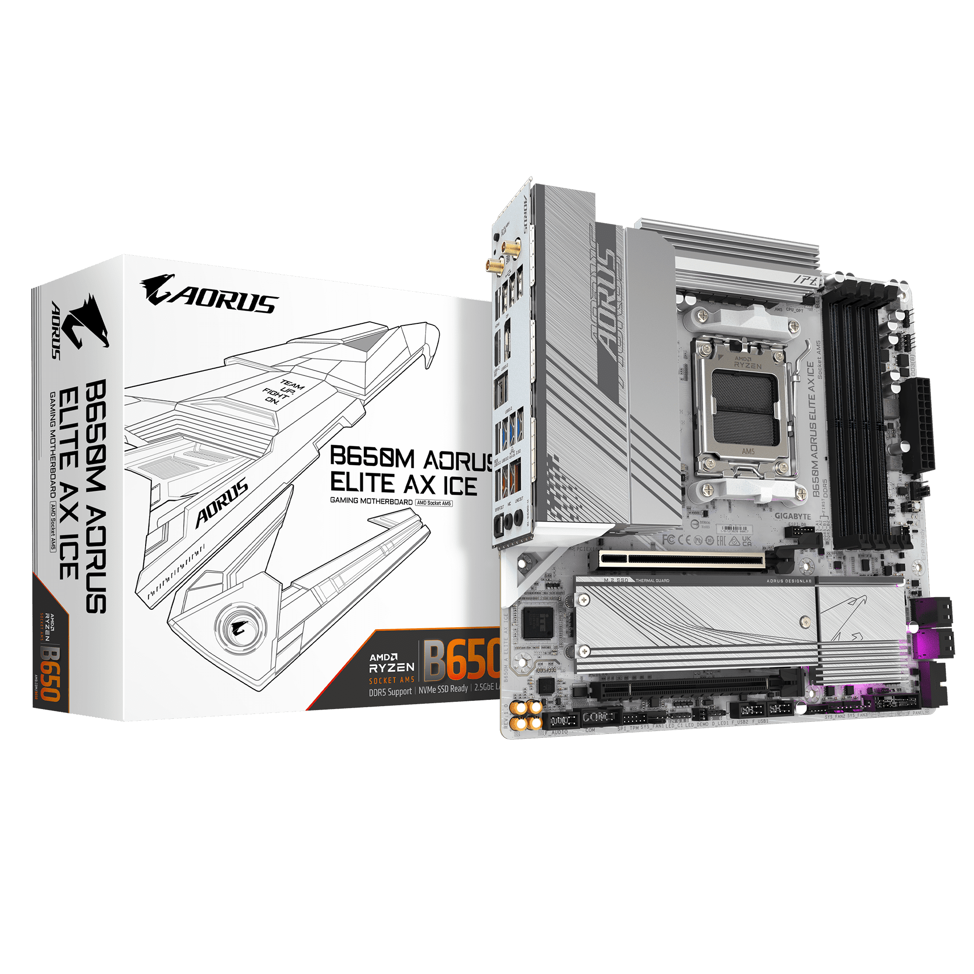 Gigabyte B650M Aorus Elite AX ICE AM5 Motherboard 1