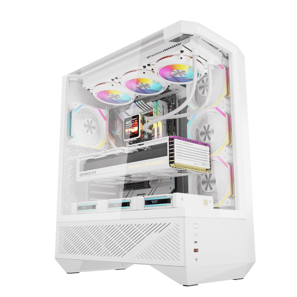 DarkFlash DY460 ATX White Desktop Cabinet 1 DarkFlash DY460 ATX White Desktop Cabinet 1