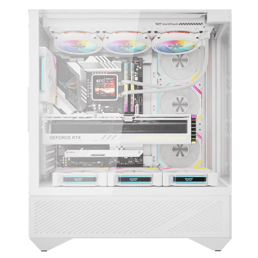 DarkFlash DY460 ATX White Desktop Cabinet 6