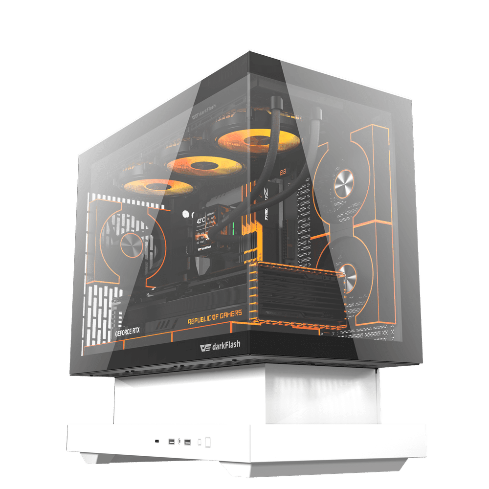 DarkFlash Floatron F1 M ATX White Cabinet 1