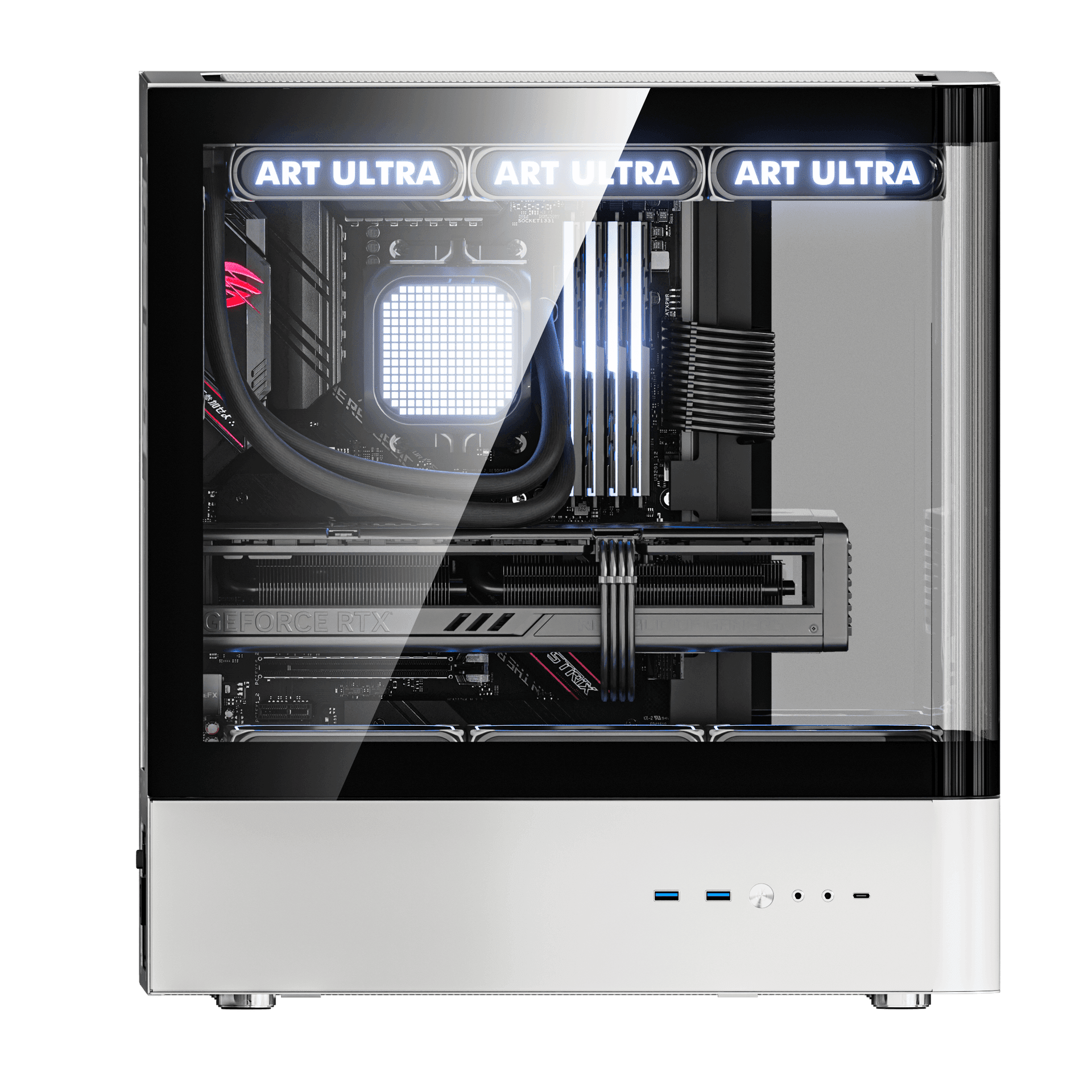 DarkFlash HM1 ATX White Desktop Cabinet 2