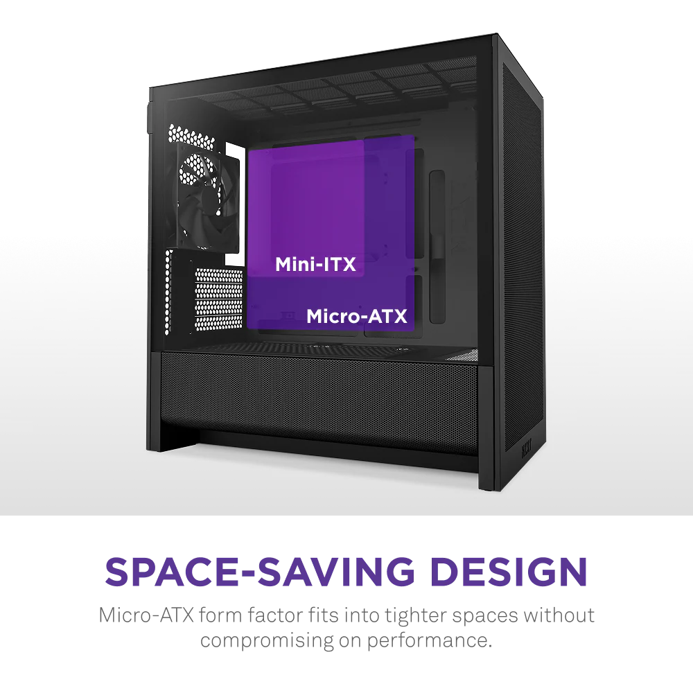 NZXT Chassis H3 Flow mATX Black Cabinet 2