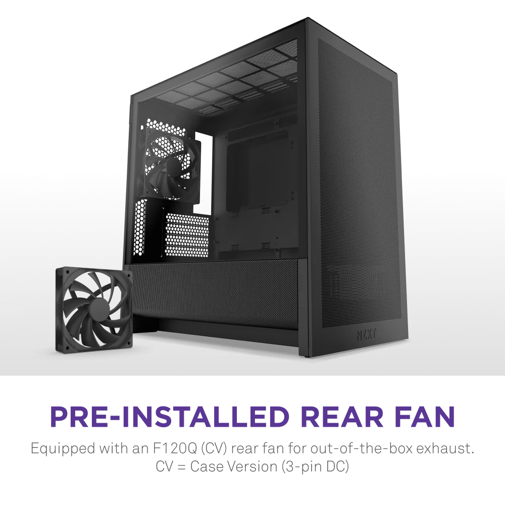 NZXT Chassis H3 Flow mATX Black Cabinet 8