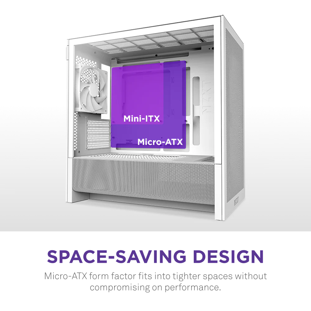 NZXT Chassis H3 Flow mATX White Cabinet 2