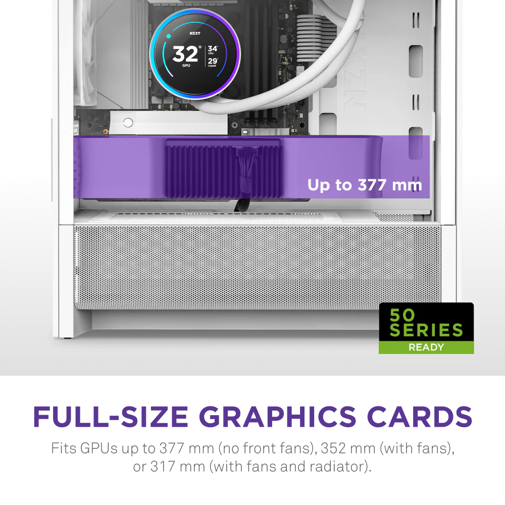 NZXT Chassis H3 Flow mATX White Cabinet 3