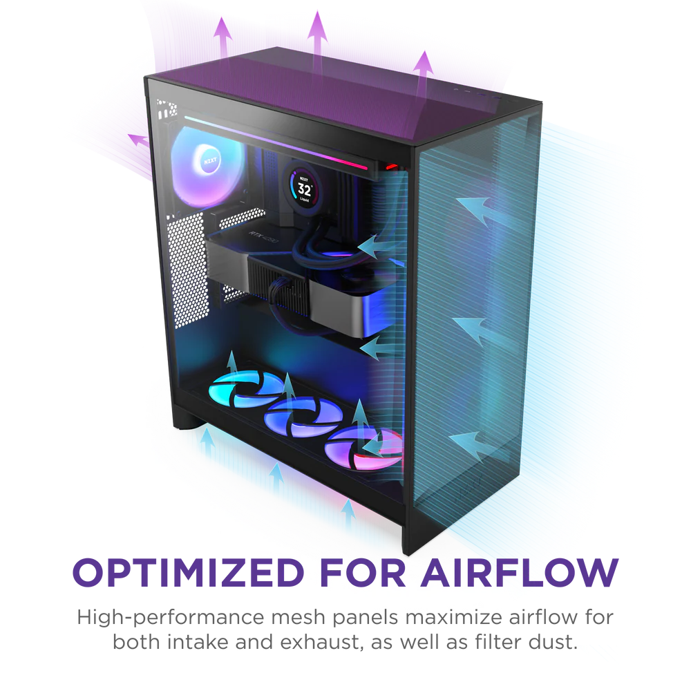 NZXT Chassis H7 Flow RGB Black Mid Tower 4