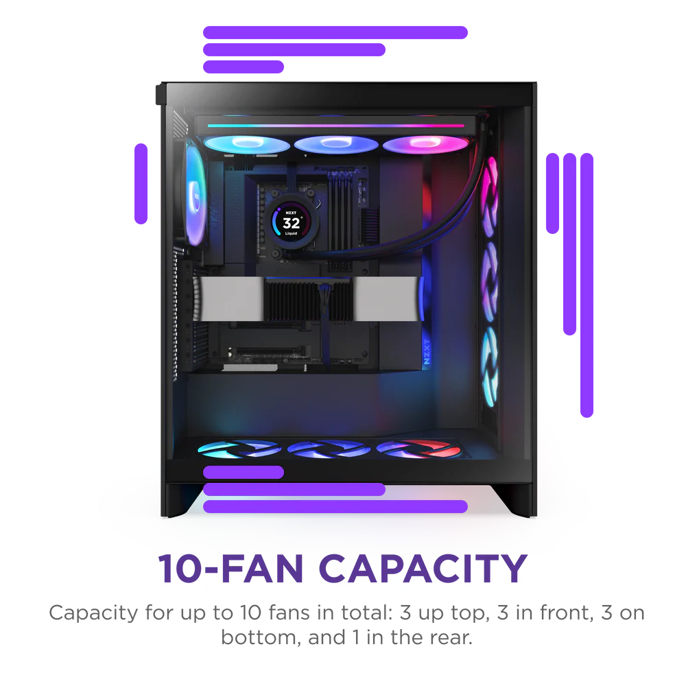 NZXT Chassis H7 Flow RGB Black Mid Tower 5