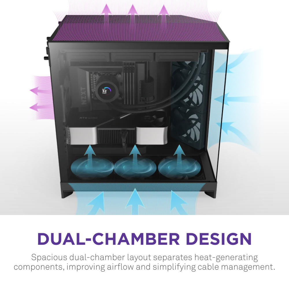 NZXT Chassis H9 Flow Black Mid Tower Case 6