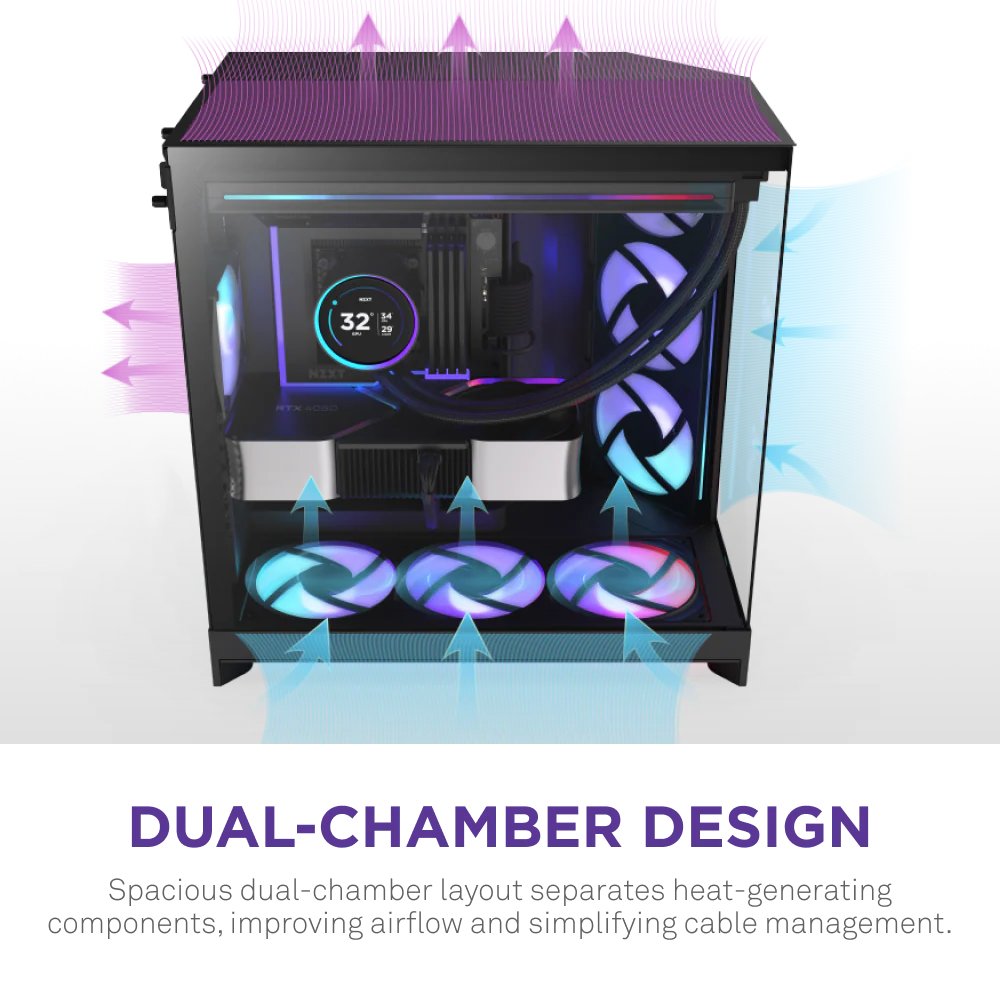 NZXT Chassis H9 Flow RGB Plus Black Case 5