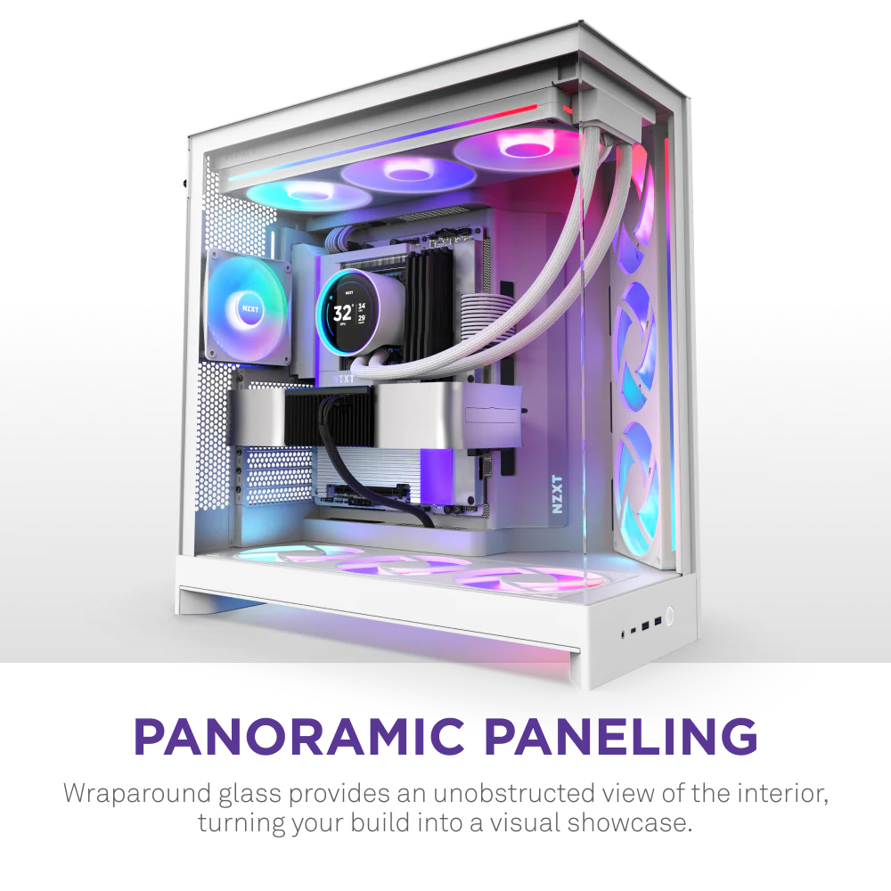 NZXT Chassis H9 Flow RGB Plus White Case 6