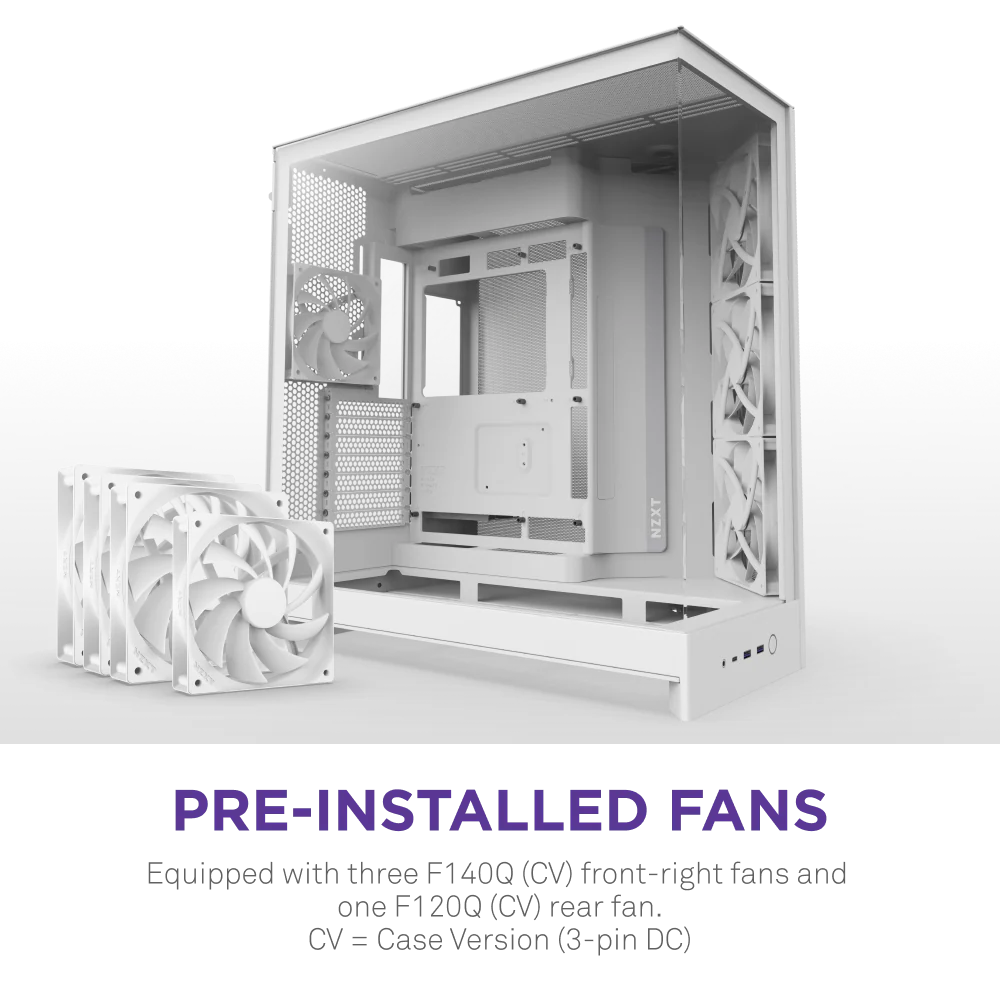 NZXT Chassis H9 Flow White Mid Tower Case 2