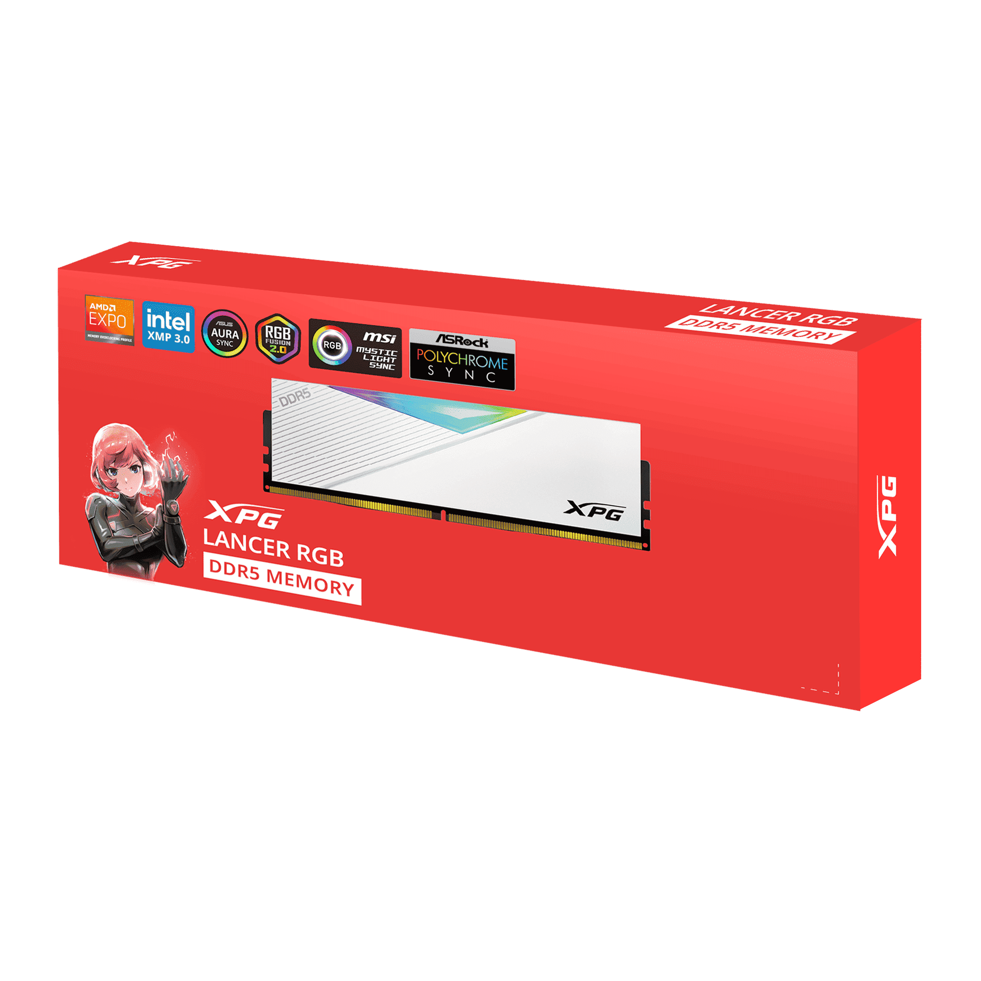 XPG Lancer RGB 32GB (1 x 32GB) DDR5 6000MHz CL30-40-40 1.35V Desktop RAM – White (AX5U6000C3032G-CLARWH) - Image 6