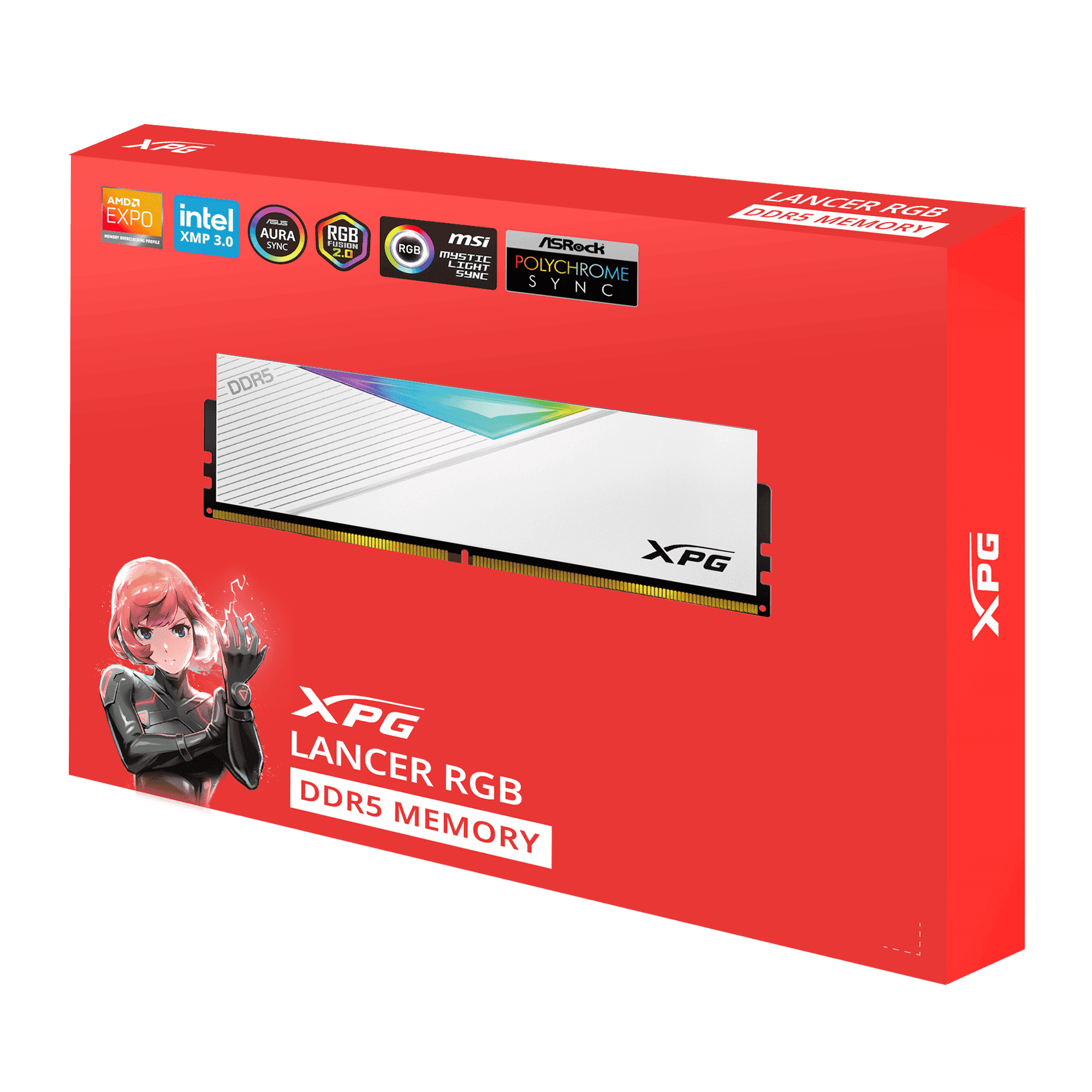 XPG Lancer RGB 32GB (1 x 32GB) DDR5 6000MHz CL30-40-40 1.35V Desktop RAM – White (AX5U6000C3032G-CLARWH) - Image 5